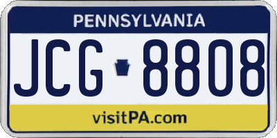 PA license plate JCG8808