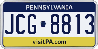 PA license plate JCG8813