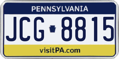 PA license plate JCG8815