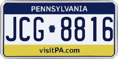 PA license plate JCG8816