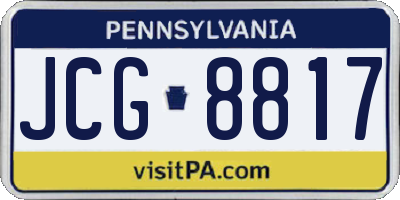 PA license plate JCG8817