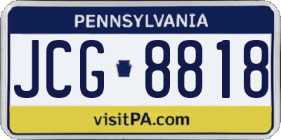 PA license plate JCG8818