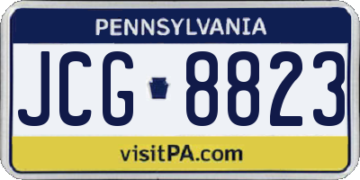 PA license plate JCG8823