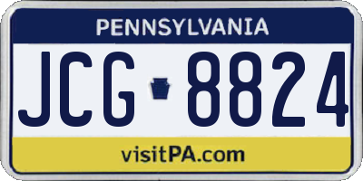 PA license plate JCG8824