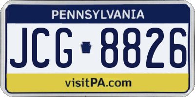 PA license plate JCG8826
