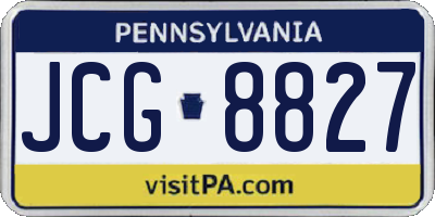 PA license plate JCG8827