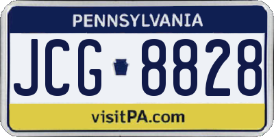 PA license plate JCG8828