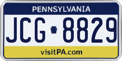 PA license plate JCG8829
