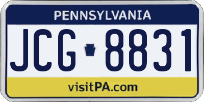 PA license plate JCG8831