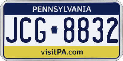 PA license plate JCG8832