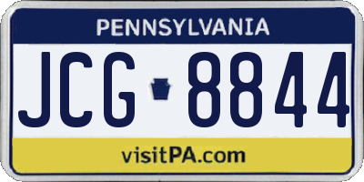 PA license plate JCG8844