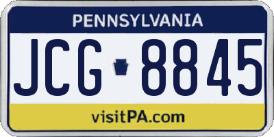 PA license plate JCG8845