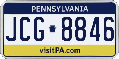 PA license plate JCG8846