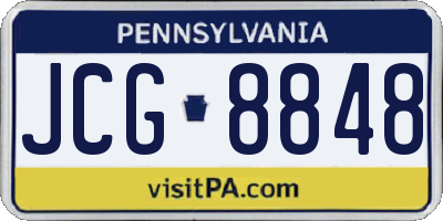 PA license plate JCG8848