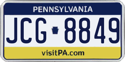 PA license plate JCG8849