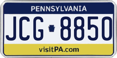 PA license plate JCG8850