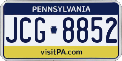 PA license plate JCG8852