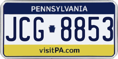 PA license plate JCG8853
