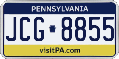 PA license plate JCG8855