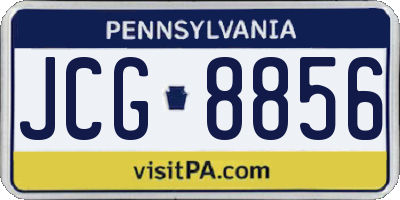 PA license plate JCG8856