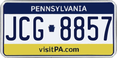 PA license plate JCG8857