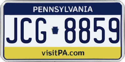 PA license plate JCG8859