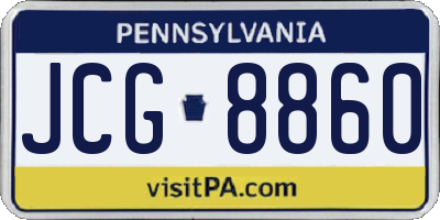 PA license plate JCG8860