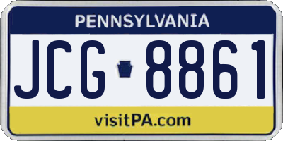 PA license plate JCG8861