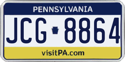 PA license plate JCG8864