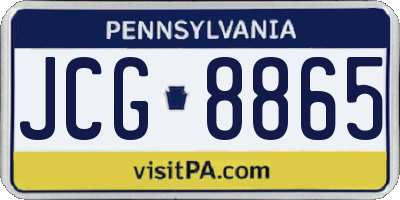 PA license plate JCG8865