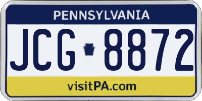 PA license plate JCG8872