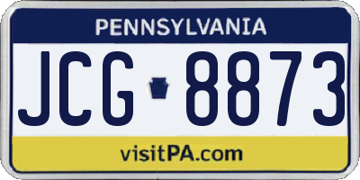 PA license plate JCG8873