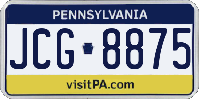 PA license plate JCG8875