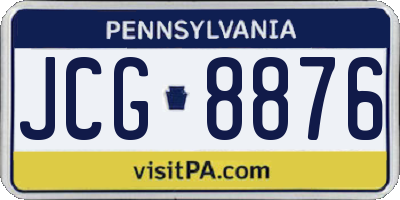 PA license plate JCG8876