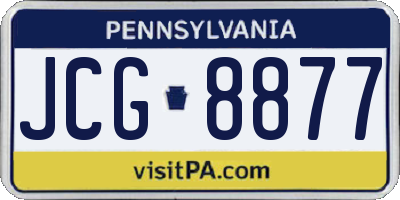 PA license plate JCG8877