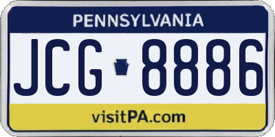 PA license plate JCG8886