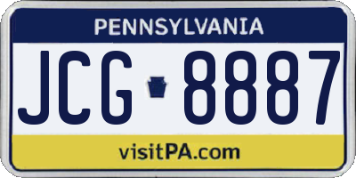 PA license plate JCG8887