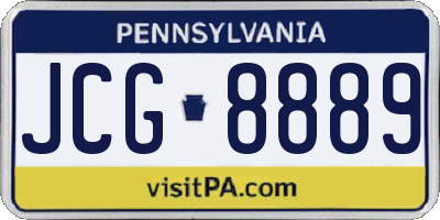 PA license plate JCG8889