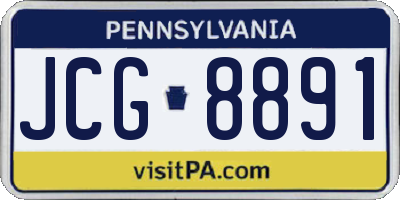 PA license plate JCG8891