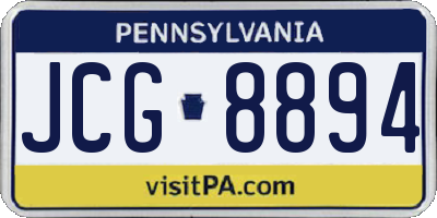 PA license plate JCG8894