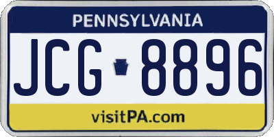 PA license plate JCG8896