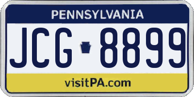 PA license plate JCG8899