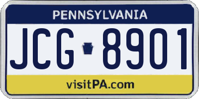 PA license plate JCG8901