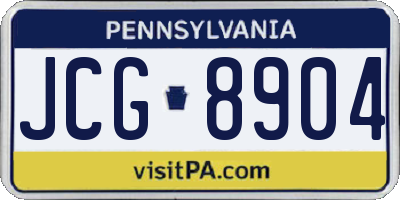 PA license plate JCG8904