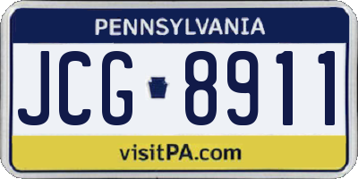 PA license plate JCG8911