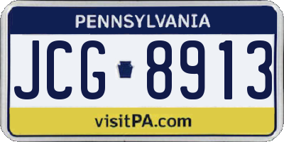 PA license plate JCG8913