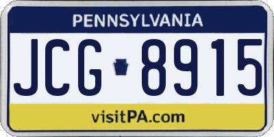 PA license plate JCG8915
