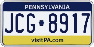 PA license plate JCG8917