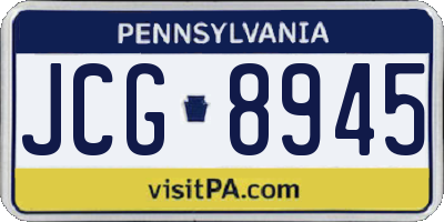 PA license plate JCG8945