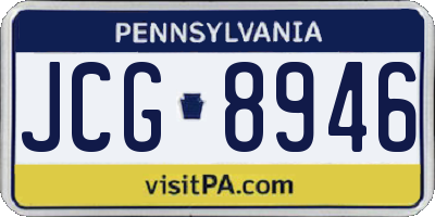 PA license plate JCG8946